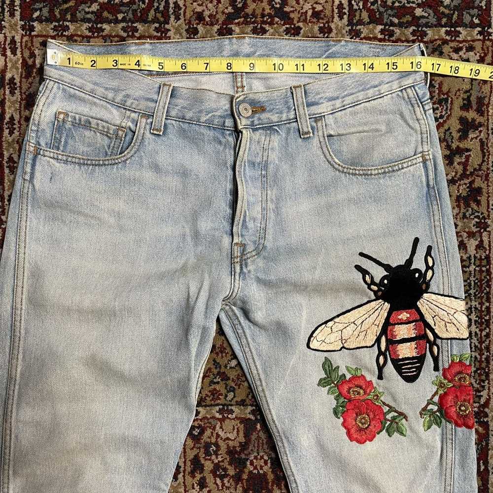 Gucci Gucci Bee Embroidered Denim Jeans size 32 I… - image 12