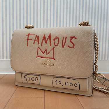 Beige Jean-Michel Basquiat Square Smooth hotsell Leather Satchel