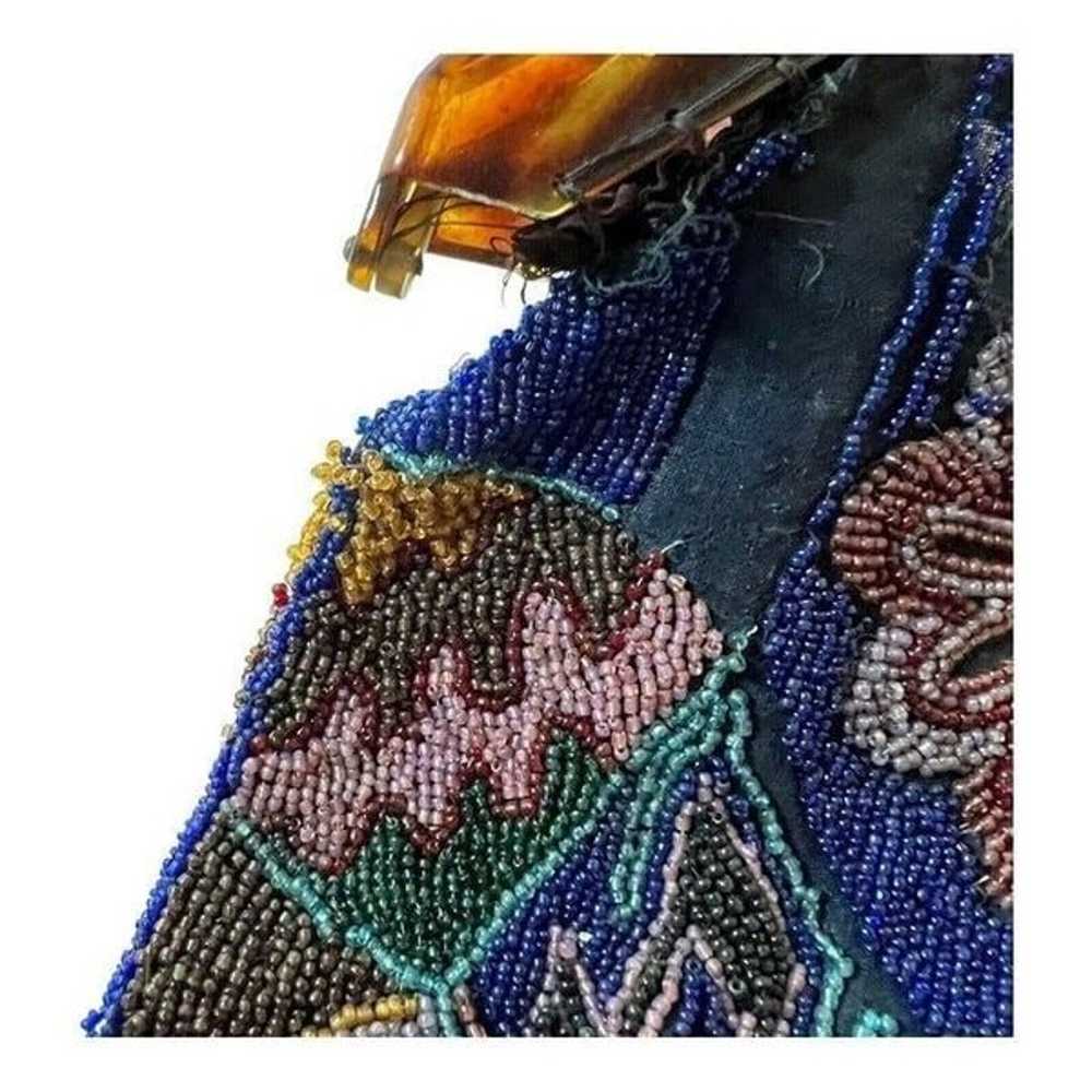 Vintage Victorian Antique Beaded Purse Bakelite H… - image 5