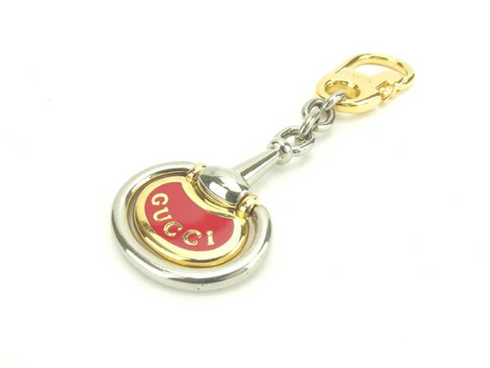 Gucci Keychain Key Ring Logo Silver Gold Red -   … - image 4