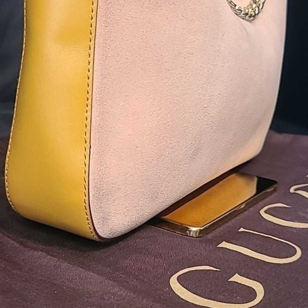 GUCCI VINTAGE 1990’S PINK SUEDE SHOULDER BAG SUED… - image 7