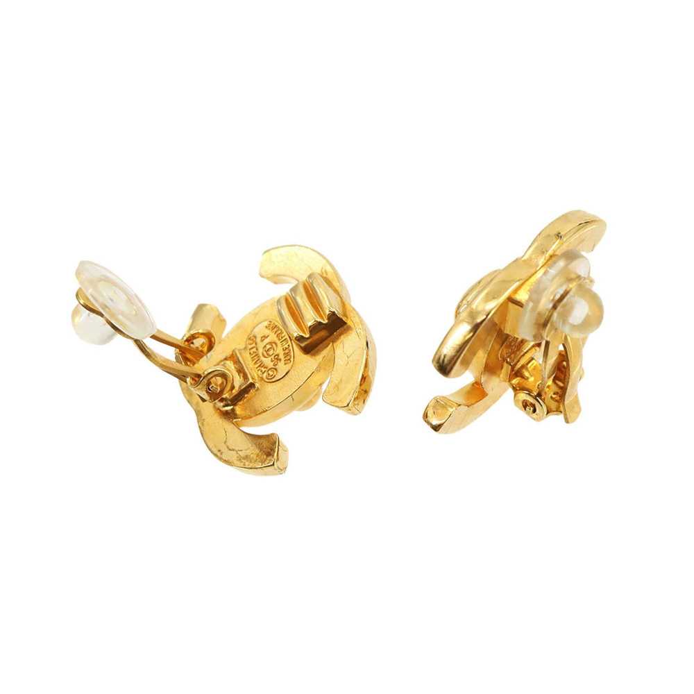 Chanel CHANEL Coco Mark Turnlock Earrings Gold 96P - image 3