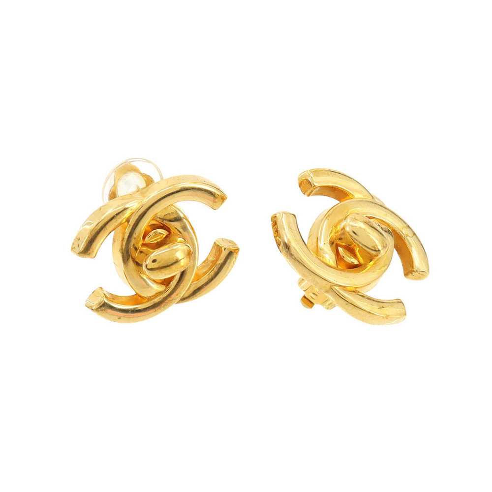 Chanel CHANEL Coco Mark Turnlock Earrings Gold 96P - image 5