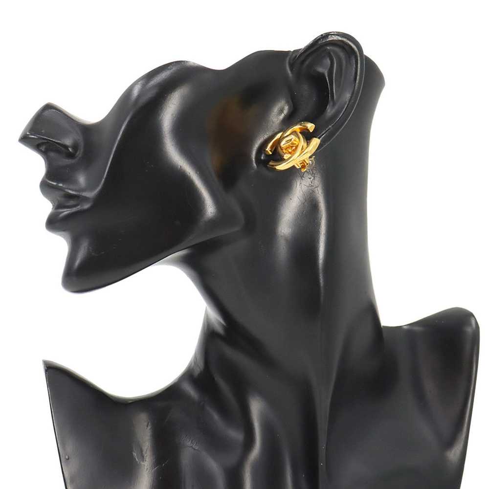 Chanel CHANEL Coco Mark Turnlock Earrings Gold 96P - image 6