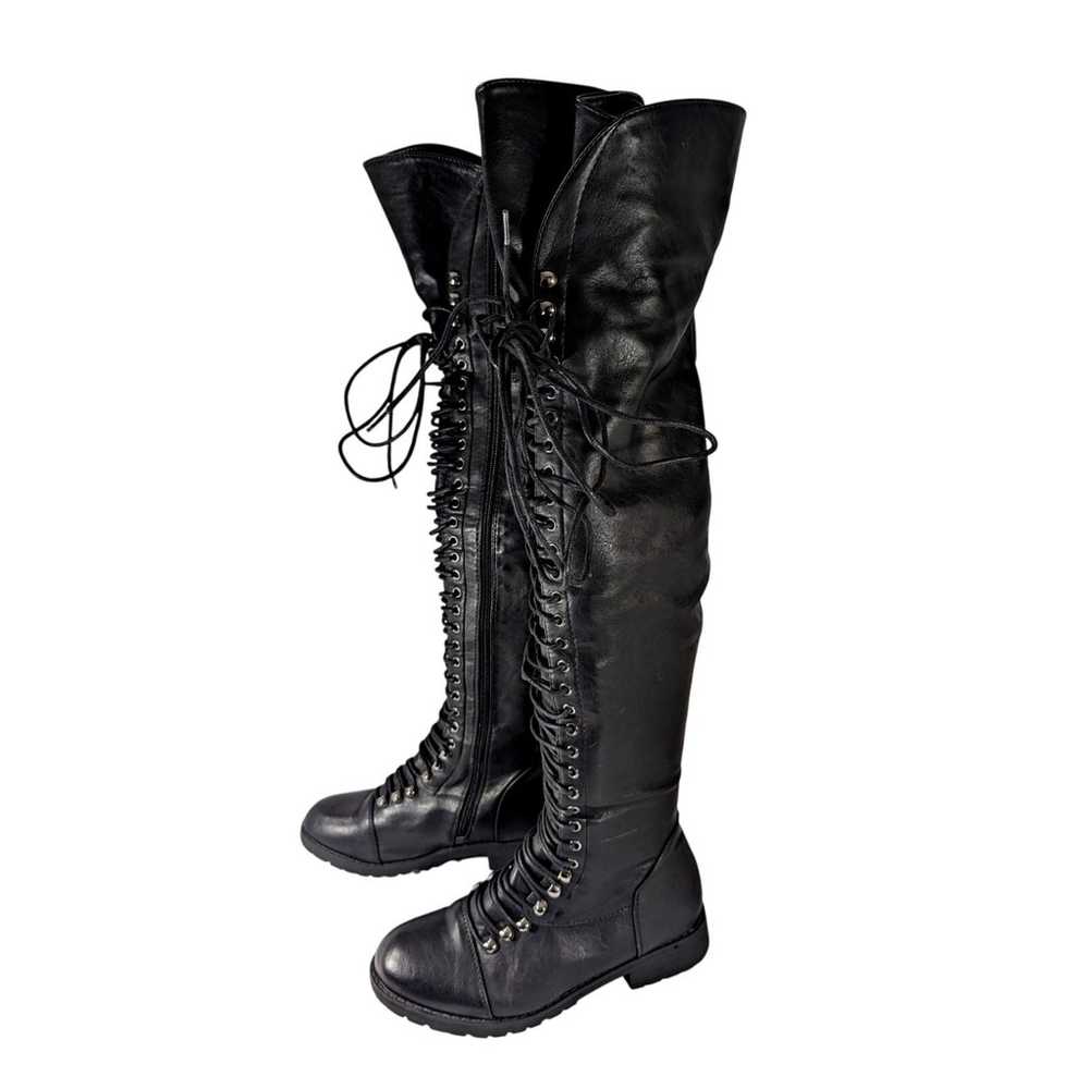 NWOT! CHARLOTTE RUSSE! BLACK MILITARY, LACED+ ZIP… - image 3