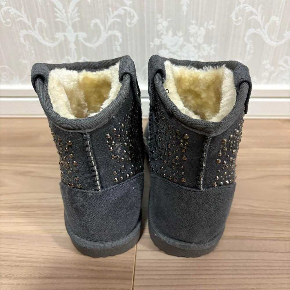 Gray sheepskin boots with embellishments, brand n… - image 3