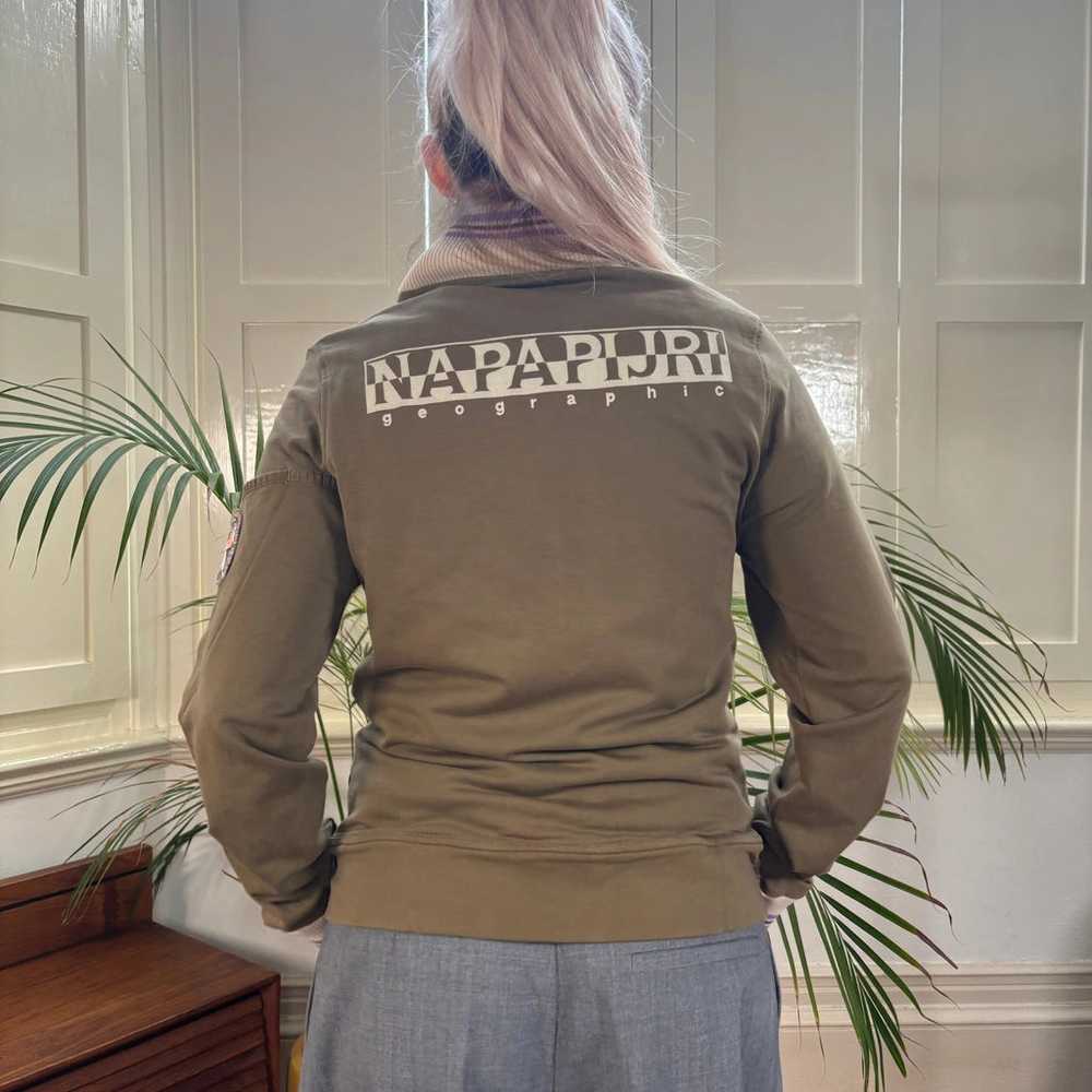 Napapijri Zip Up - XL Khaki Cotton - image 3