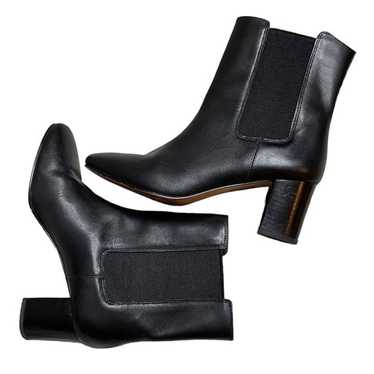 J. Crew Willa leather stacked-heel boots black 8.5 - image 1