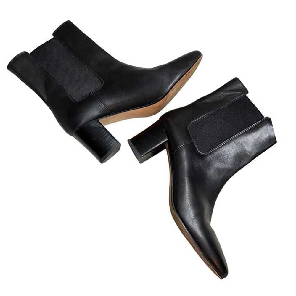 J. Crew Willa leather stacked-heel boots black 8.5 - image 2