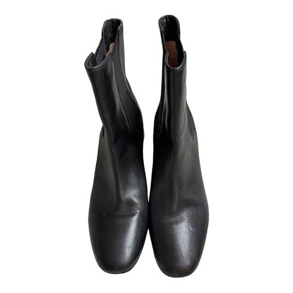 J. Crew Willa leather stacked-heel boots black 8.5 - image 5