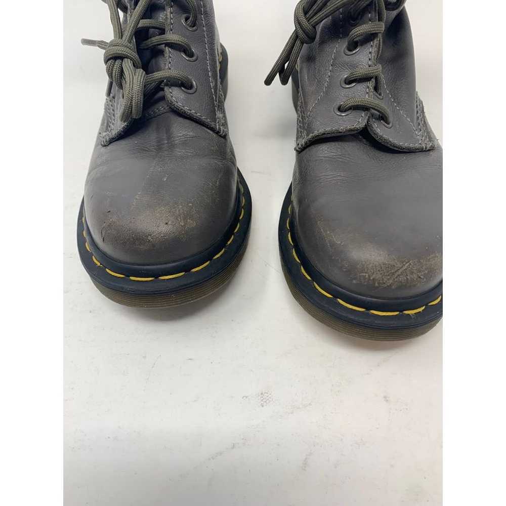 Dr. Martens Classic Gray Leather Combat Boots/ Ye… - image 2