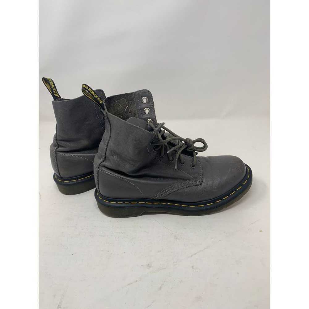 Dr. Martens Classic Gray Leather Combat Boots/ Ye… - image 3