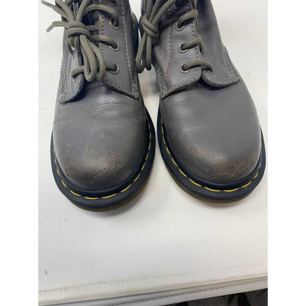 Dr. Martens Classic Gray Leather Combat Boots/ Ye… - image 7