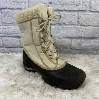 Sorel Cumberland Cream and Black Winter Lace Up Sn