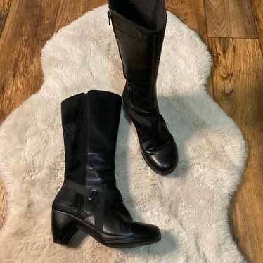 Merrell Boots 7.5 Evera Amp Black Block Heel Tall 