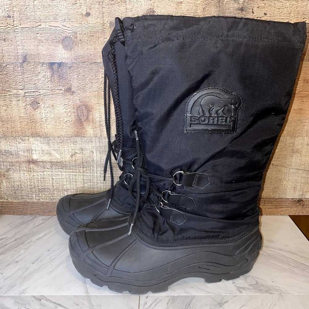 Sorel Black Nylon Snow Terrain Lia Tall Boots Siz… - image 4