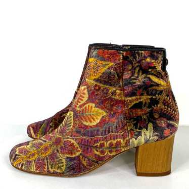 Hudson Apisi Dark Floral Velvet Ankle Bootie Women