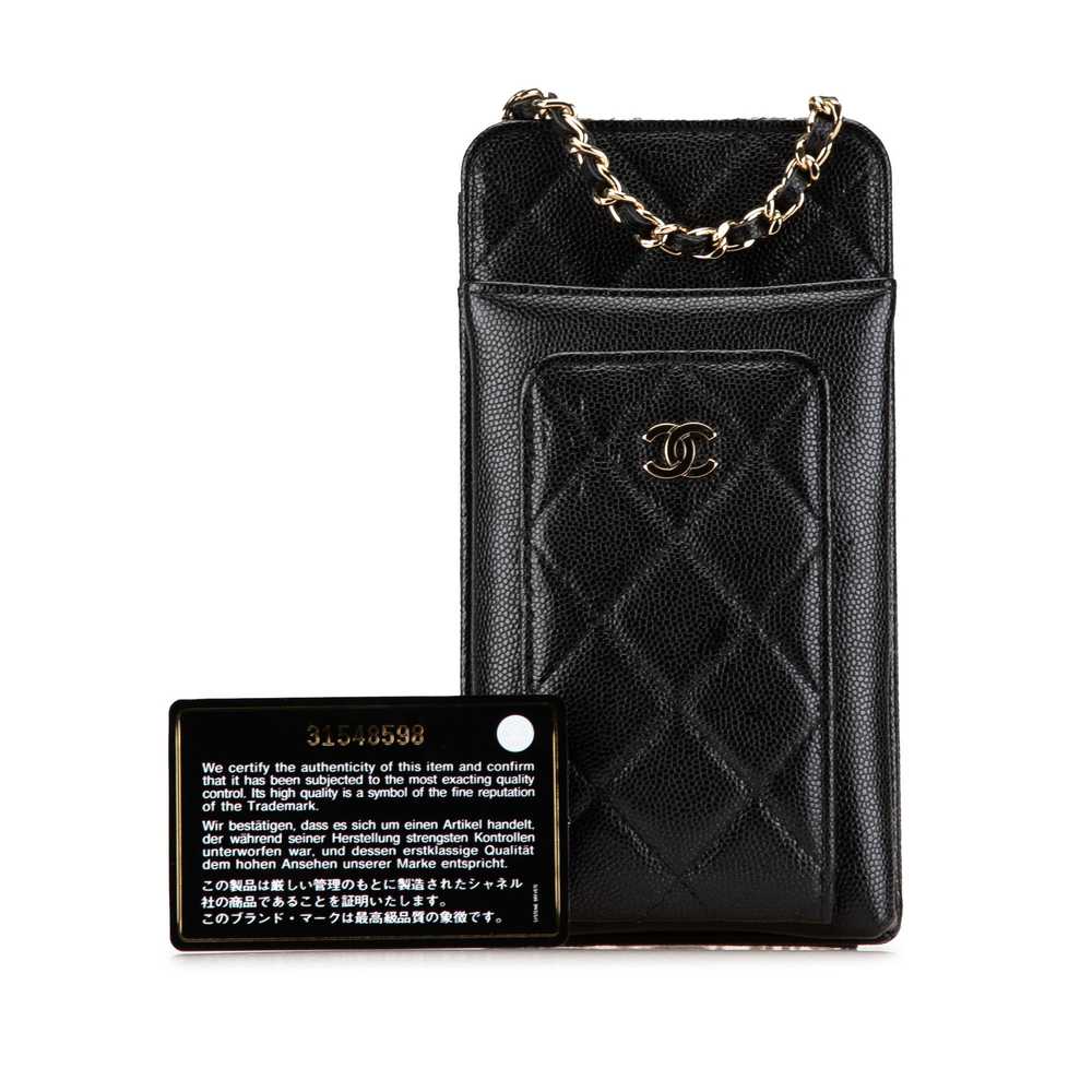 Chanel Chanel Quilted Caviar O Phone Holder with … - image 9