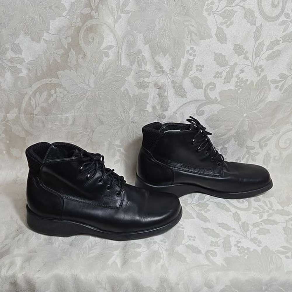 L.L. Bean Vintage Black Leather Grandma Lace up B… - image 3