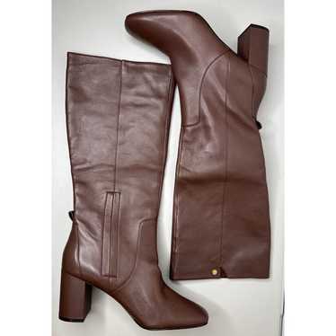 Cole Haan Brown Leather Knee High Boots Square To… - image 1