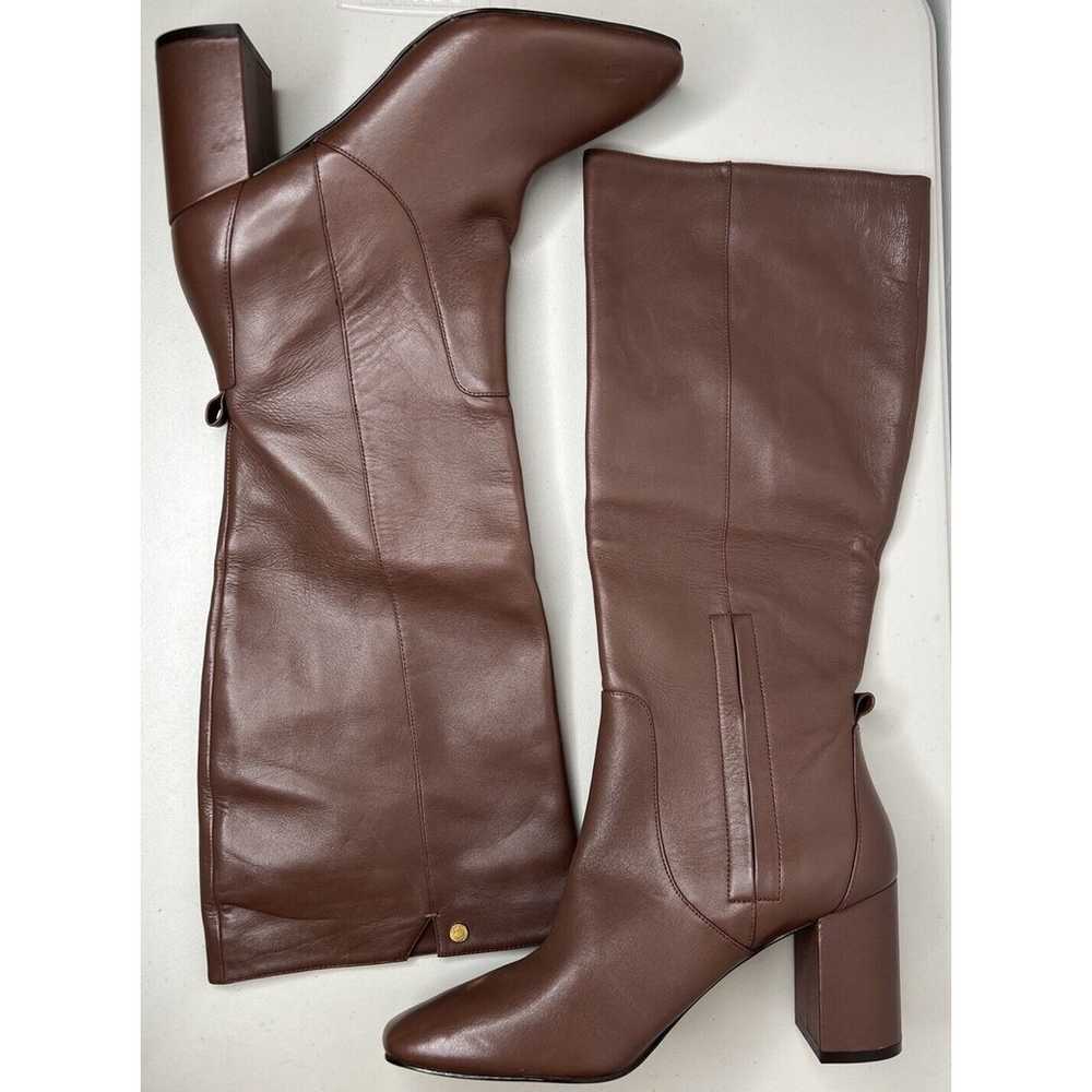 Cole Haan Brown Leather Knee High Boots Square To… - image 2