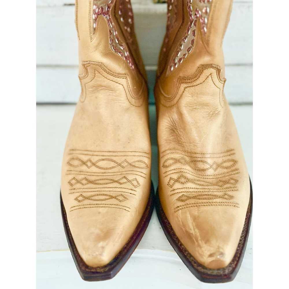 Vintage Frye Daisy Duke Western Cowboy Boots W/ P… - image 4