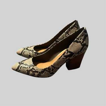 Snake Print Block Heel