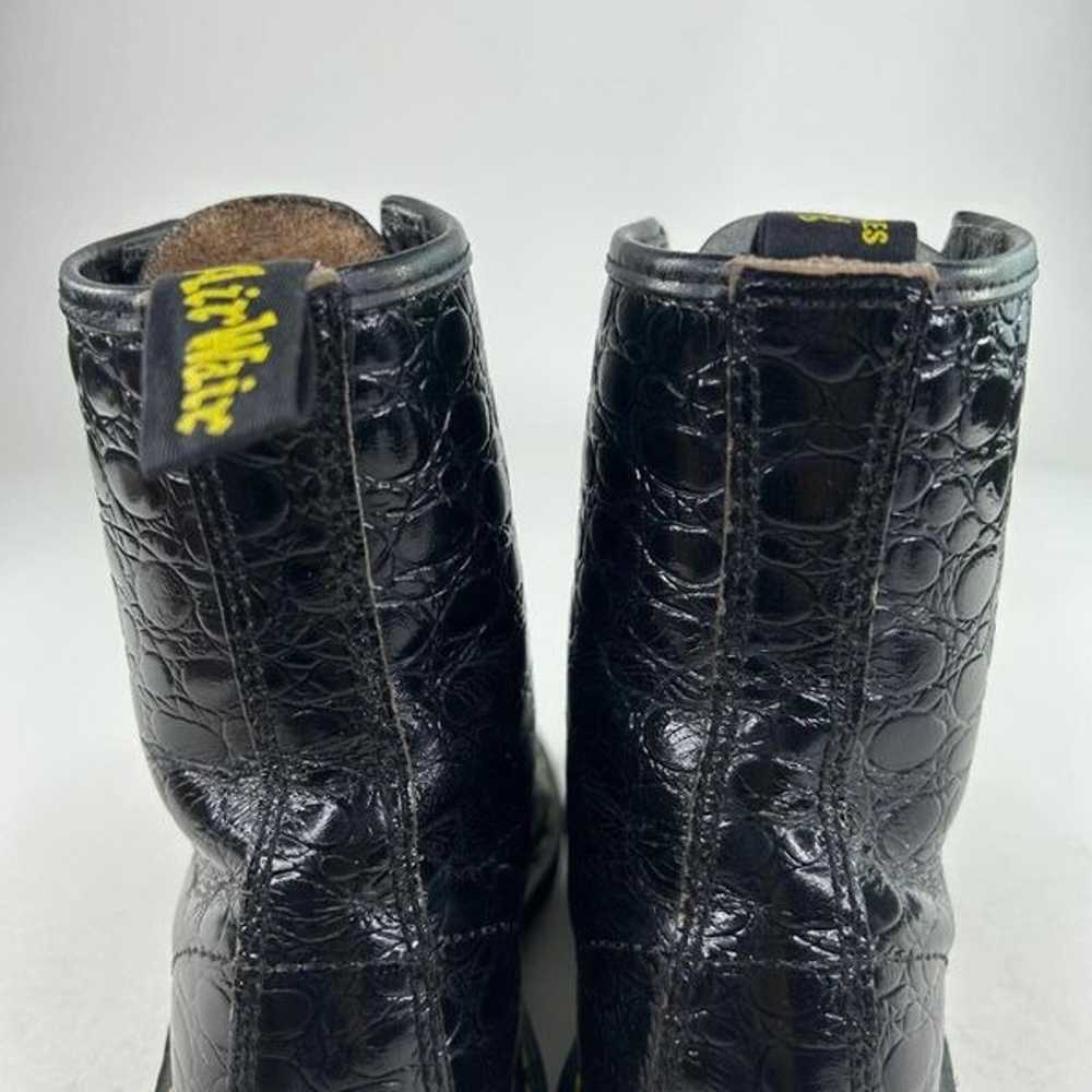 VTG Dr. Martens 1460 Boots Black Crocodile Emboss… - image 12