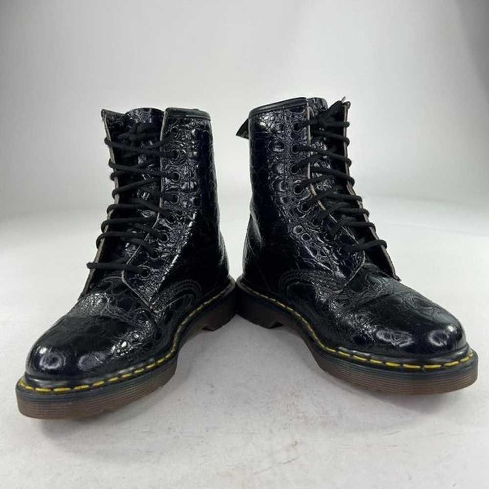 VTG Dr. Martens 1460 Boots Black Crocodile Emboss… - image 2