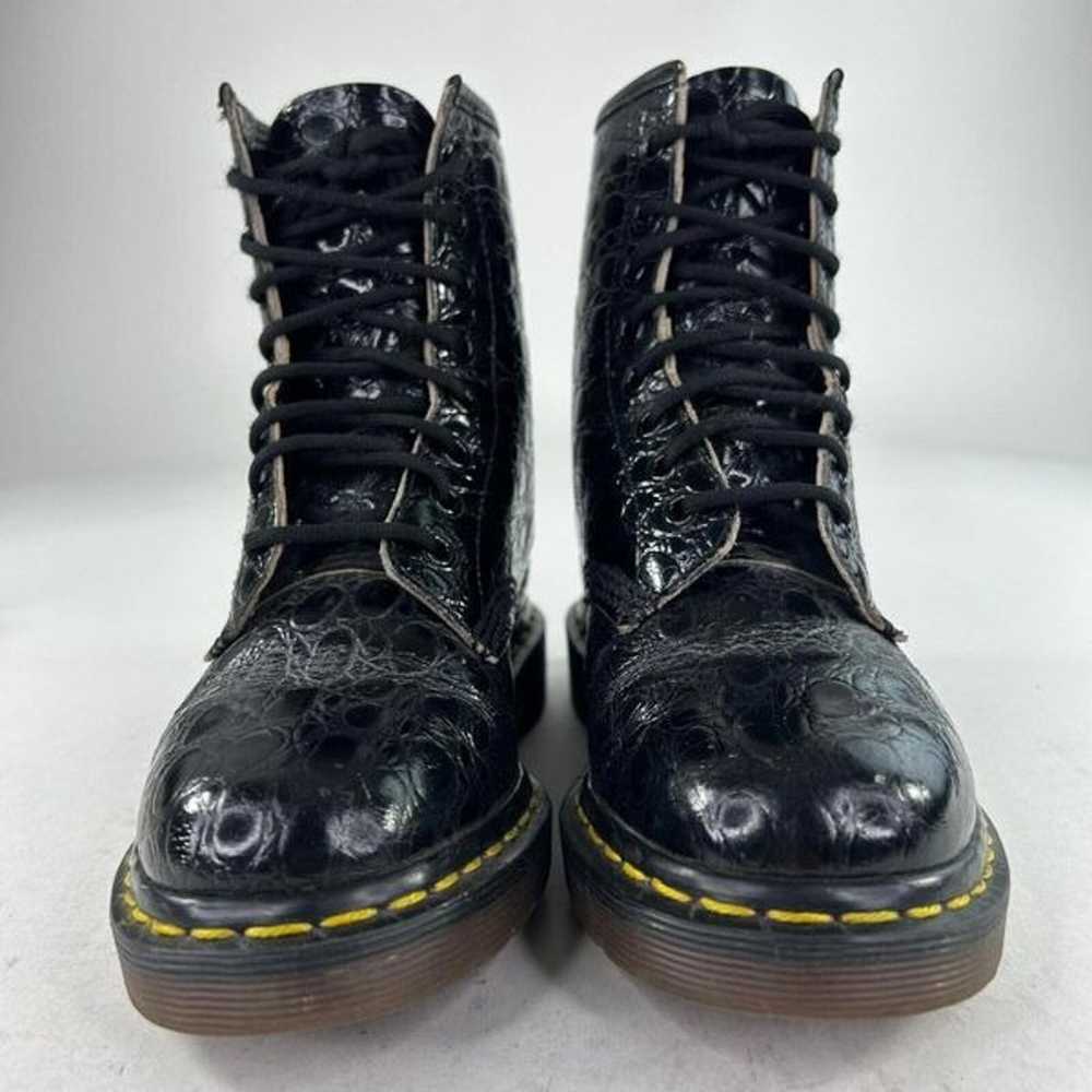 VTG Dr. Martens 1460 Boots Black Crocodile Emboss… - image 3