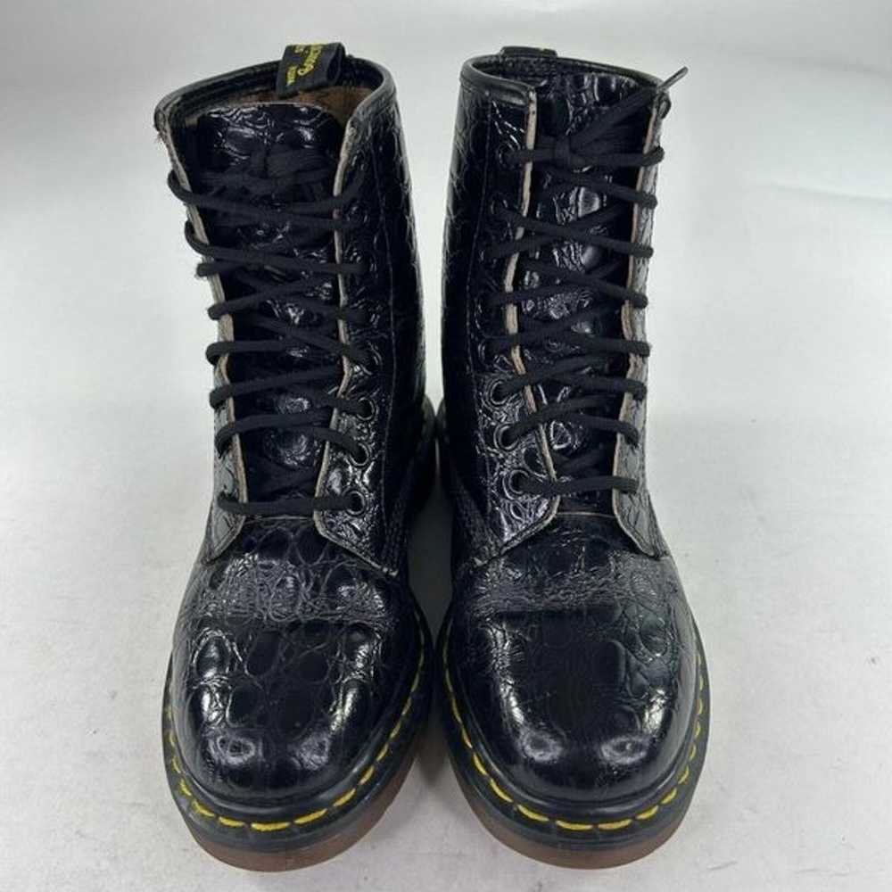 VTG Dr. Martens 1460 Boots Black Crocodile Emboss… - image 4