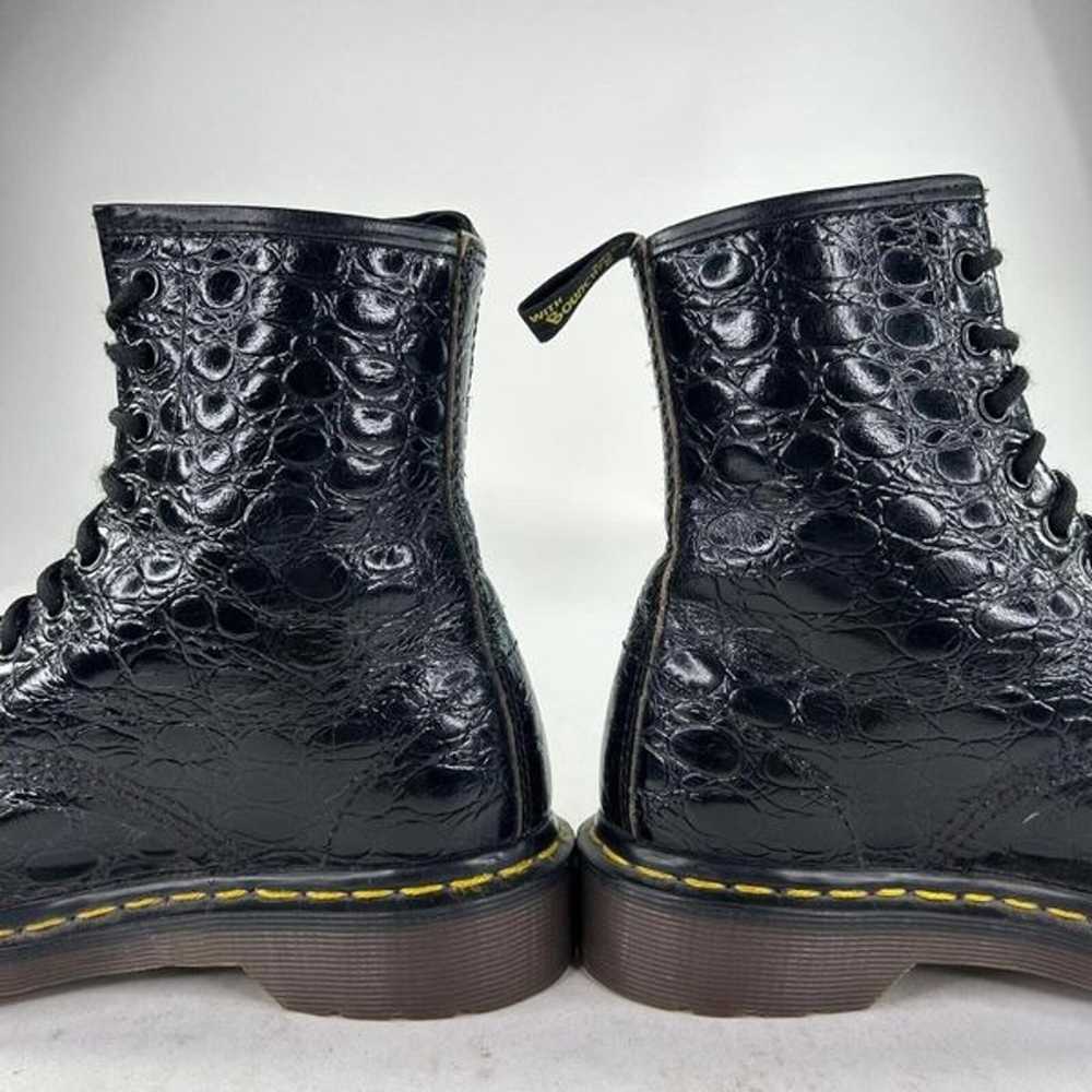 VTG Dr. Martens 1460 Boots Black Crocodile Emboss… - image 8