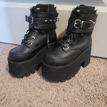 Size 7 Demonia Ashes-57 Black Platform Boot - image 1