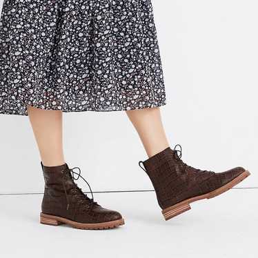 Madewell | Women’s The Clair Lace-Up Boot Croc Em… - image 1