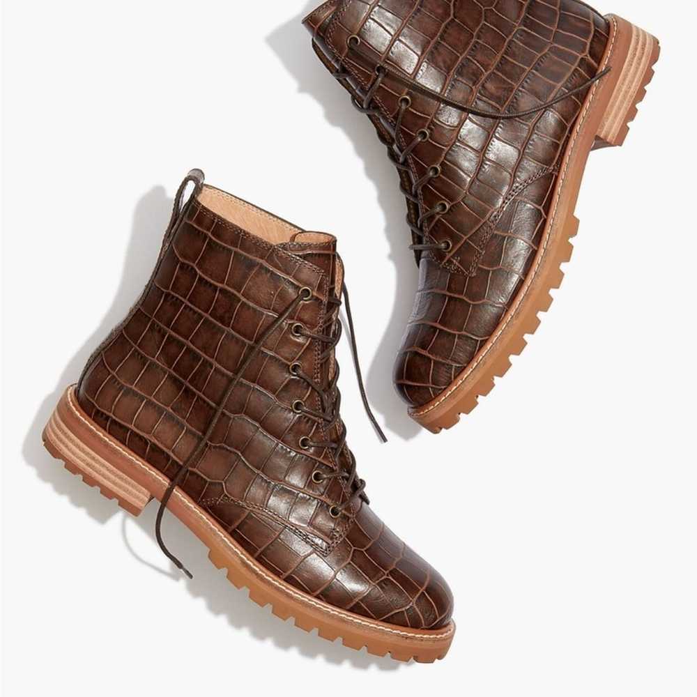 Madewell | Women’s The Clair Lace-Up Boot Croc Em… - image 2