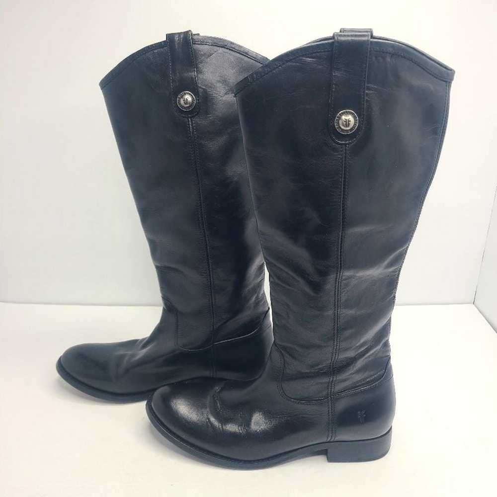 FRYE Melissa Leather Button Lug Tall Black Riding… - image 3