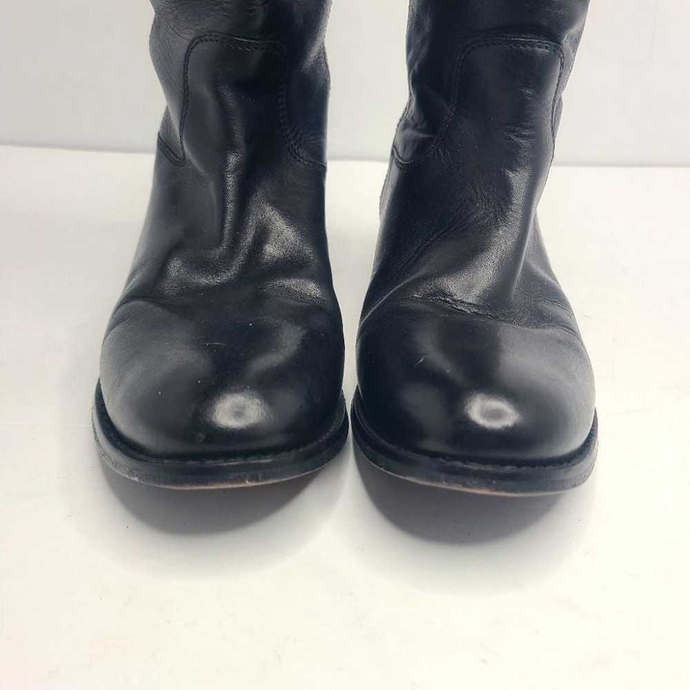 FRYE Melissa Leather Button Lug Tall Black Riding… - image 4