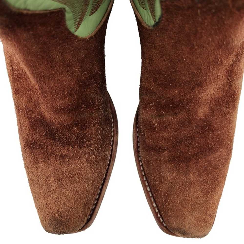 Cowtown Boots Cowgirl Womens 5.5C Brown Suede Gre… - image 11