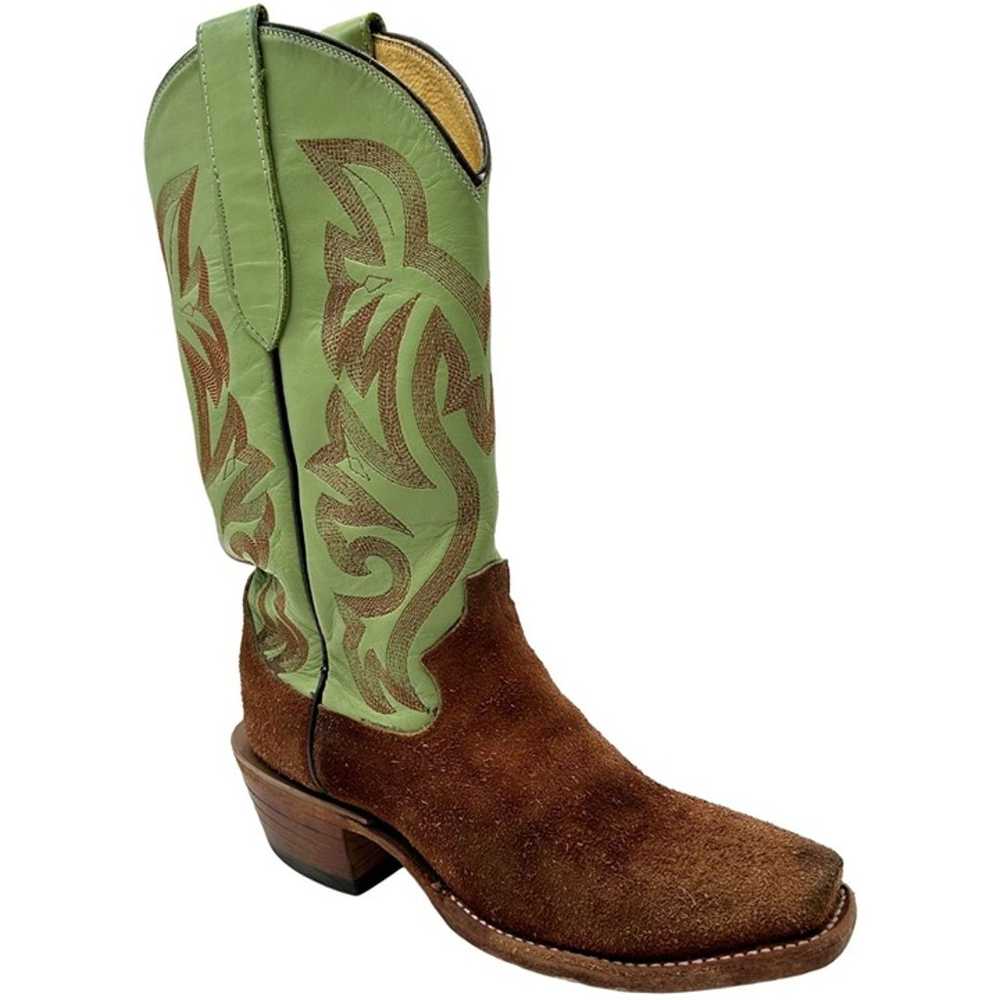 Cowtown Boots Cowgirl Womens 5.5C Brown Suede Gre… - image 1