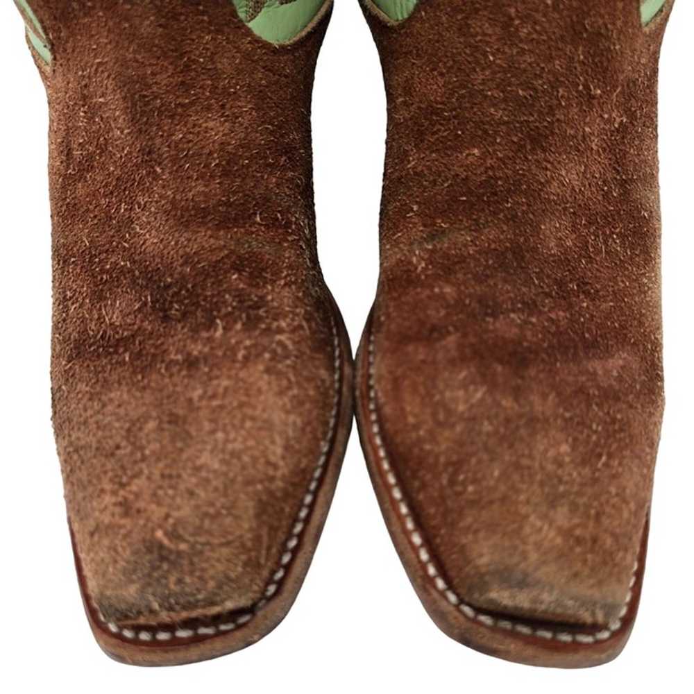 Cowtown Boots Cowgirl Womens 5.5C Brown Suede Gre… - image 2