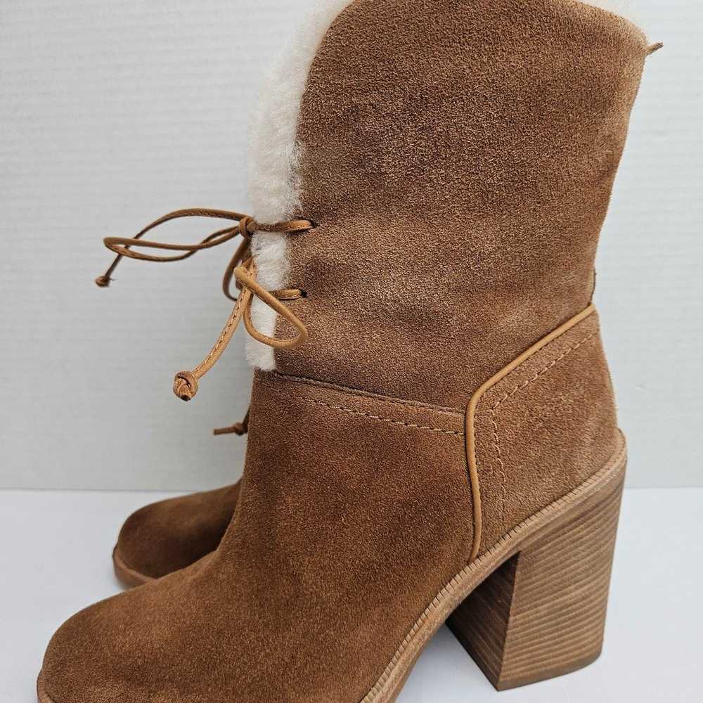 UGG Jerene Wool Shearling suede Chestnut Brown He… - image 1