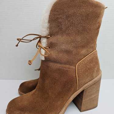 UGG Jerene Wool Shearling suede Chestnut Brown He… - image 1