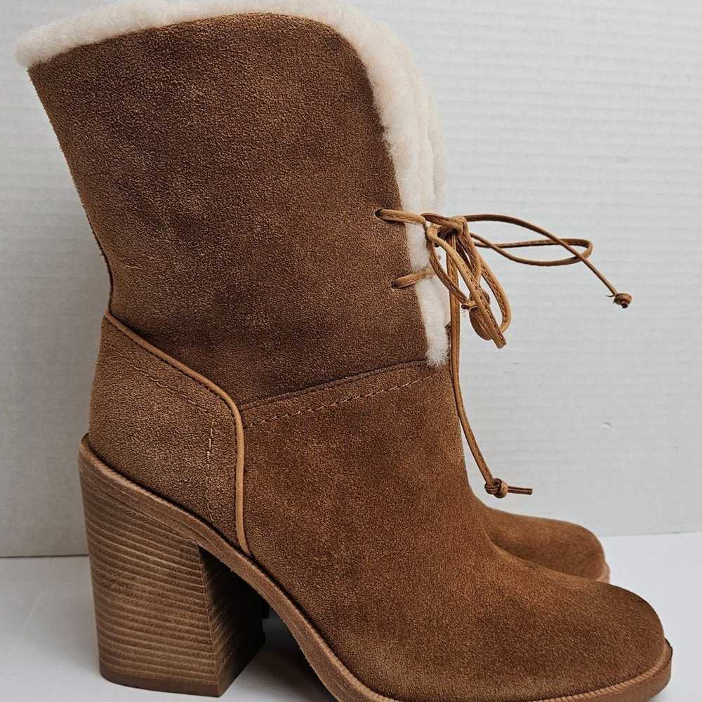 UGG Jerene Wool Shearling suede Chestnut Brown He… - image 3