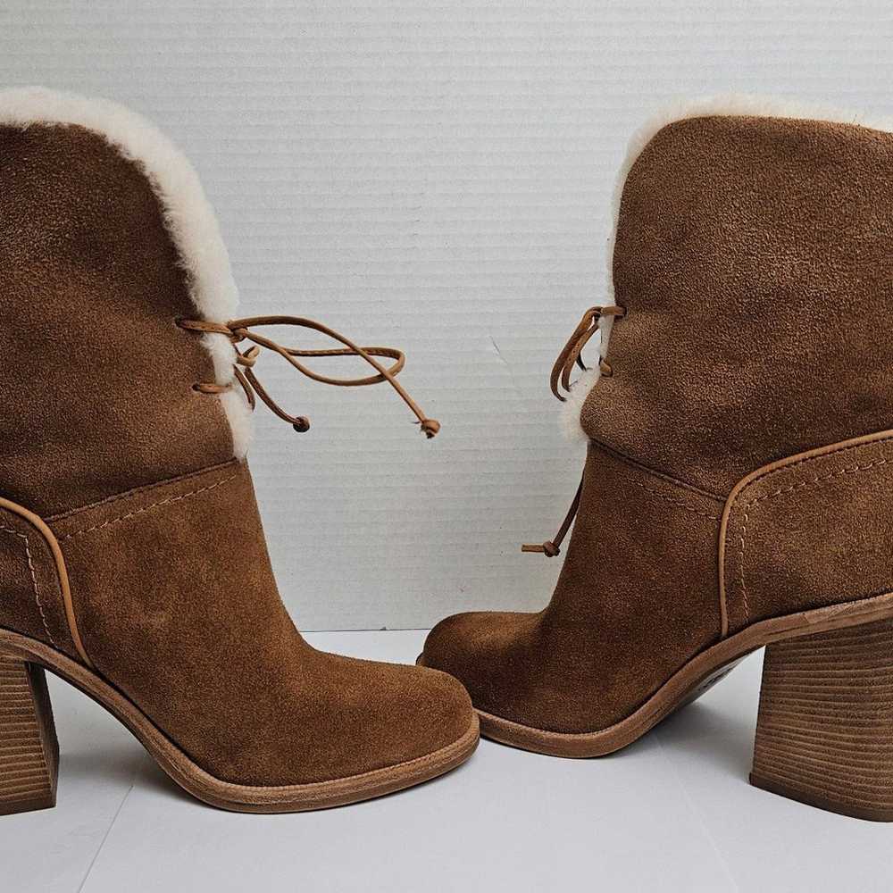 UGG Jerene Wool Shearling suede Chestnut Brown He… - image 5