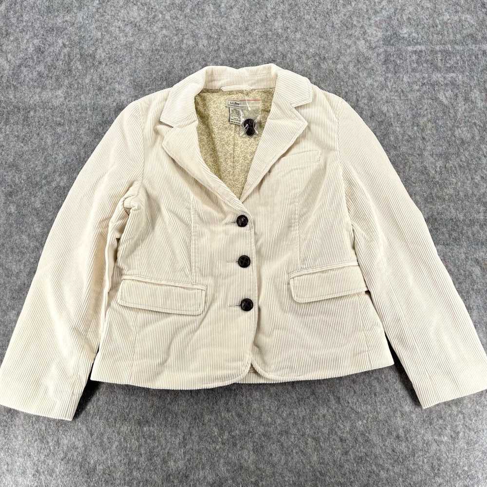 Vintage LL Bean Womens Ivory Corduroy Blazer Jack… - image 1