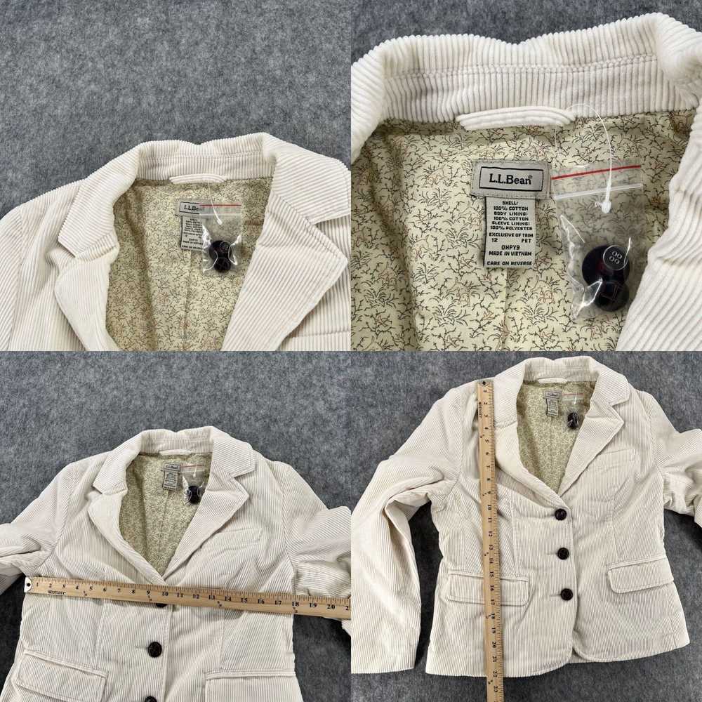 Vintage LL Bean Womens Ivory Corduroy Blazer Jack… - image 4