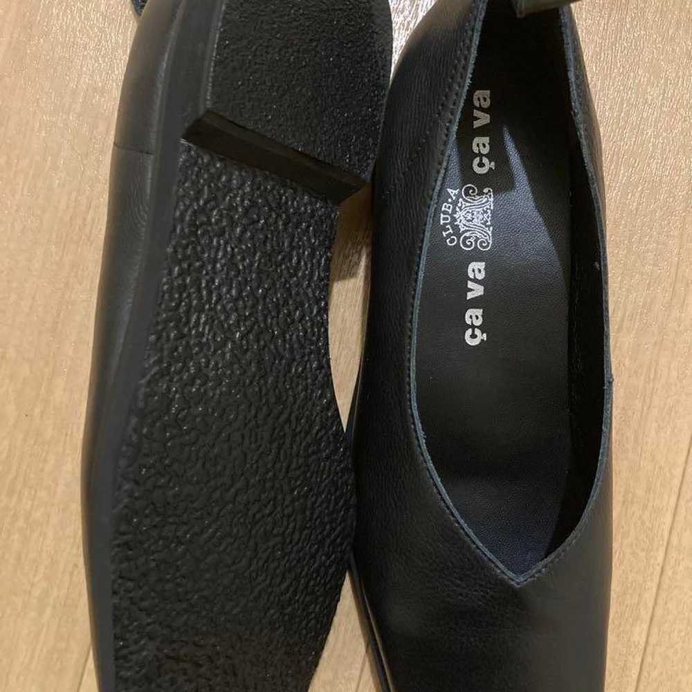 24.5cm cava cava black leather flat shoes - image 3