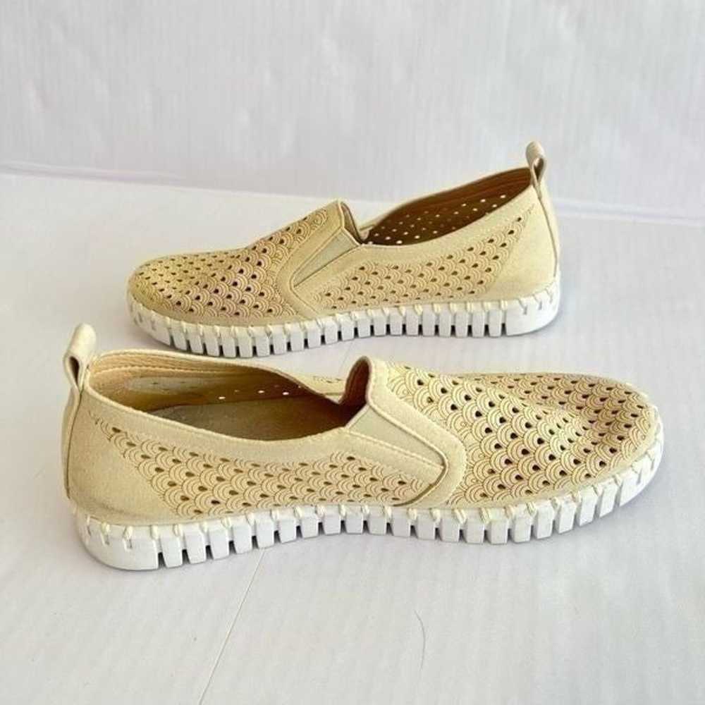 Ilse Jacobsen Tulip Perforated Beige Nubuck Slip … - image 7