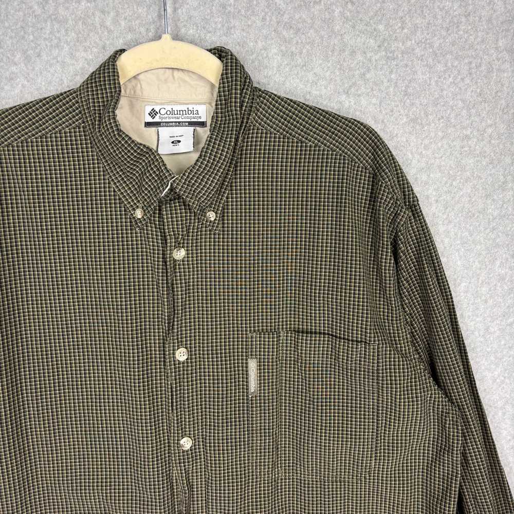 Columbia Shirt Mens XL Green Black Plaid Button D… - image 2