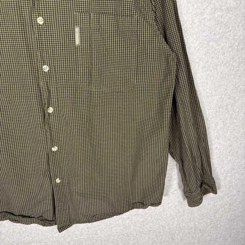 Columbia Shirt Mens XL Green Black Plaid Button D… - image 3